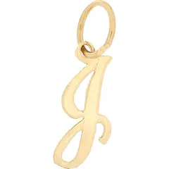 14K Gold Cursive "J" Letter Charm Initial 12mm