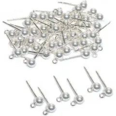 20 Ball Loop Earrings 4mm Round Sterling Silver Parts