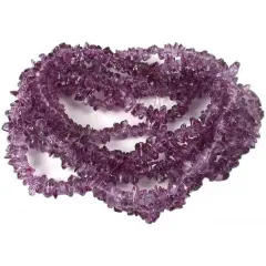 Purple Chip Glass Beads Jewelry Beading 34" Strand