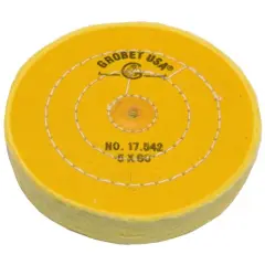 Yellow Chemkote Buff, 5" x 60 Ply, Shellac Center, Item No. 17.542
