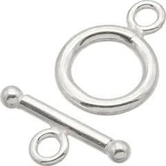 Sterling Silver Bolt Ring 14mm Toggle 3 Clasps