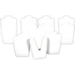 12 White Velvet Padded Necklace Pendant Display Bust Easels 5.25"