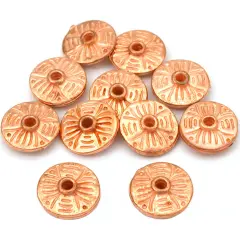 15g Fluted Flower Saucer Beads Copper Plt 11.5mm App 10