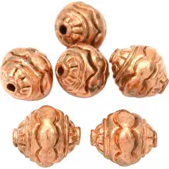 Bali Bicone Beads Copper Plated Beading 10.5mm Approx 6