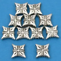 Bali Square Beads Antique Silver Plated 10mm Approx 10