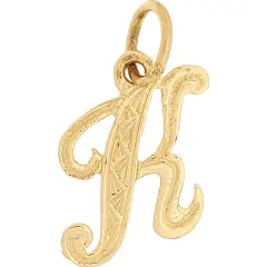 Cursive Letter "K" Charm 14k Gold 14.5mm