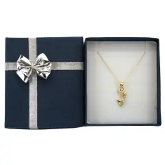 14K Yellow Gold Mermaid Charm with 18" Gold Cable Chain & Gift Box