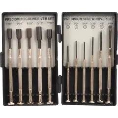 11pc Precision Screwdriver & Nut Driver Set Case Tools