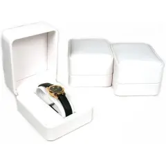 3 White Leather Watch Displays Jewelry Counter Gift Box