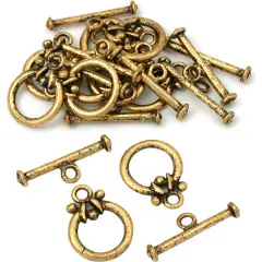 Round Toggle Clasp Antique Gold Plated 18mm Approx 10