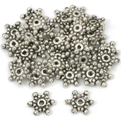 Flower Bali Spacer Beads Antq Silver Plt 12mm Approx 30