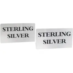 2 Sterling Silver Signs Showcase Countertop Displays