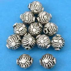 15 Grams Round Bali Beads Antique Silver Plated 8mm