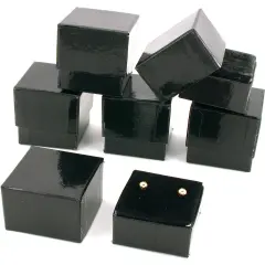 6 Black Velvet Earring Gift Box Jewelry Showcase Displays