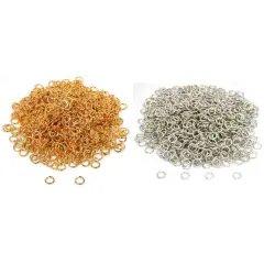 Gold Plated & White Treated Open Jump Ring Connctor 6mm Diameter Kit 2000 Pcs