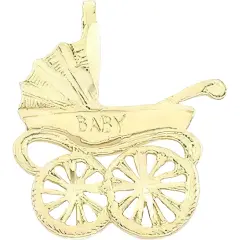 14K Gold Baby Carriage Charm 18" Chain Jewelry