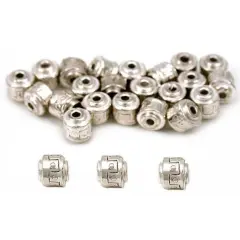 Barrel Bali Beads Silver Plated Jewelry 5mm Approx 25