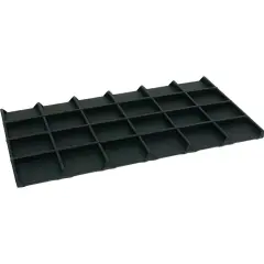 24 Slot Coin Jewelry Tray Black Leather Case Display