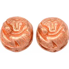 Bali Monkey Beads Copper Plated Round 16.5mm Approx 2
