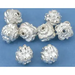 Flower Bali Spacer Beads Silver Plated 9mm Approx 8Pcs