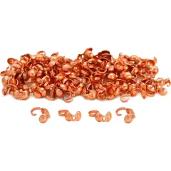 100 Clamshell Bead Tips Jewelry Parts Copper Plated