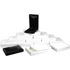 12 Necklace Boxes Black Leather Gift Showcase Display