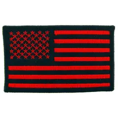 American Flag Patch Red & Black 3"