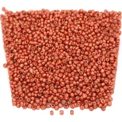 25 Grams Metallic Red Opaque Glass Seed Beads 12/0
