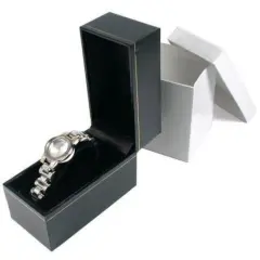 Watch Box Bracelet Jewelry Gift Display Black Leather (Only 1 Box)