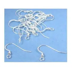 20 Fish Hook Earrings Sterling Silver Earwires W/Coil