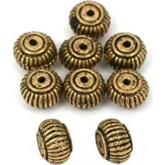 Spacer Beads Antique Gold Plated Jewelry 9mm Approx 8