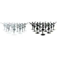 Black & Silver Metal Dancer Earring Stands Jewelry Showcase Displays Kit 24 Pcs
