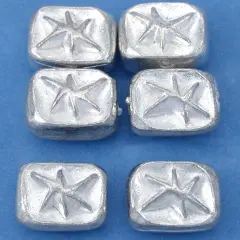15g Star Rectangle Beads Silver Plate 11mm Approx 6