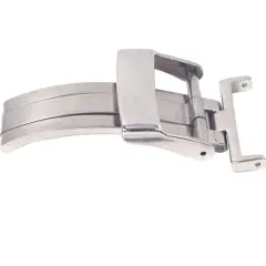 Watch Band Deployment Buckle White Stainless Steel 18mm