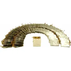 100 Jewelry Paper Shopping Tote Gift Bags Gold 3.5"