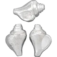 Conch Sea Shell Beads Silver Plated Large 21mm Approx 3