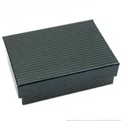 25 Black Stripe Cotton Filled Jewelry Gift Box 3 1/4"