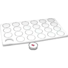 24 Gem Jars Gemstone Tray White Showcase Travel Display