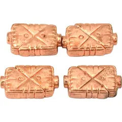 Fluted Rectangle Beads Copper Plated Bead 19mm Approx 4