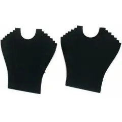 2 6-Tier Black Necklace Chain Holder Plastic Bust Displays