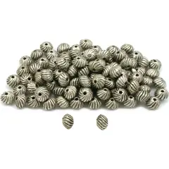 Saucer Bali Bead Antique Silver Plated 6.5mm Approx 100