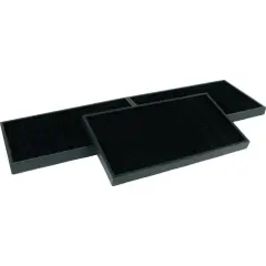 3 32 Slot Black Flocked Jewelry Display Inserts & Trays