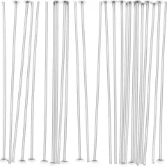 25 Head Pins Sterling Silver Jewelry Bead 22 Gauge 1.5"