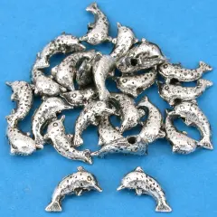 15g Dolphin Beads Antique Silver Plated 9.5mm Approx 25