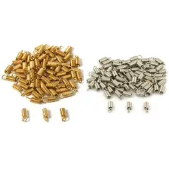 Gold & Nickel Plated Coil Cord End Caps Chain Connector findings Kit 150 Pcs