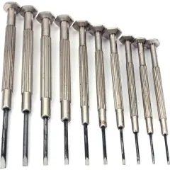 2 Mini Flat Head Screwdrivers Watch Eyeglass Electronics Repair Tool Kits 10Pcs