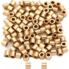 100 14K Gold Filled Crimp Tube Beads Micro Parts 1x1mm