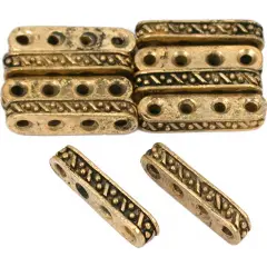 4 Hole Spacer Bali Beads Antq Gold Plt 19mm Approx 10