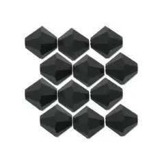 12 Jet Black Bicone Swarovski Crystal Beads 5301 3mm