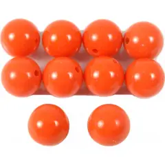 Coral Red Round Beads 6.5mm 10Pcs